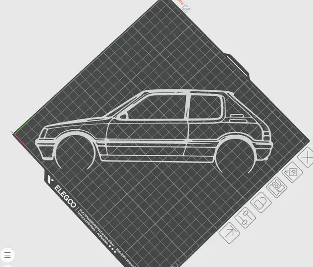 Silhouette 205 GTI décoration murale — modelo 3D