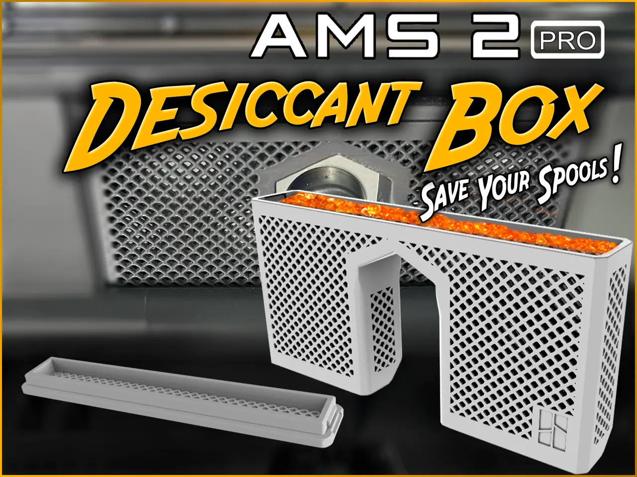 AMS 2 PRO Desiccant Box Holder — modelo 3D