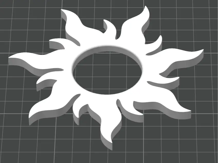 Sun Hairpin Flat Design — modelo 3D