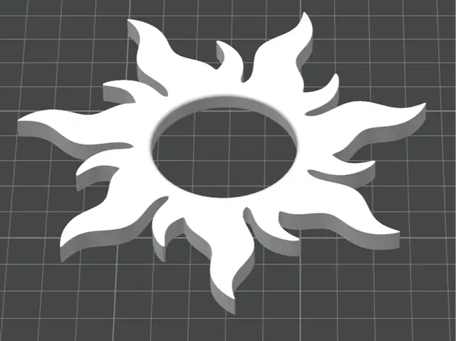 Sun Hairpin Flat Design — modelo 3D