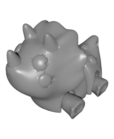 Flexi Triceratops Trecelia Keychain (Single Color) — modelo 3D