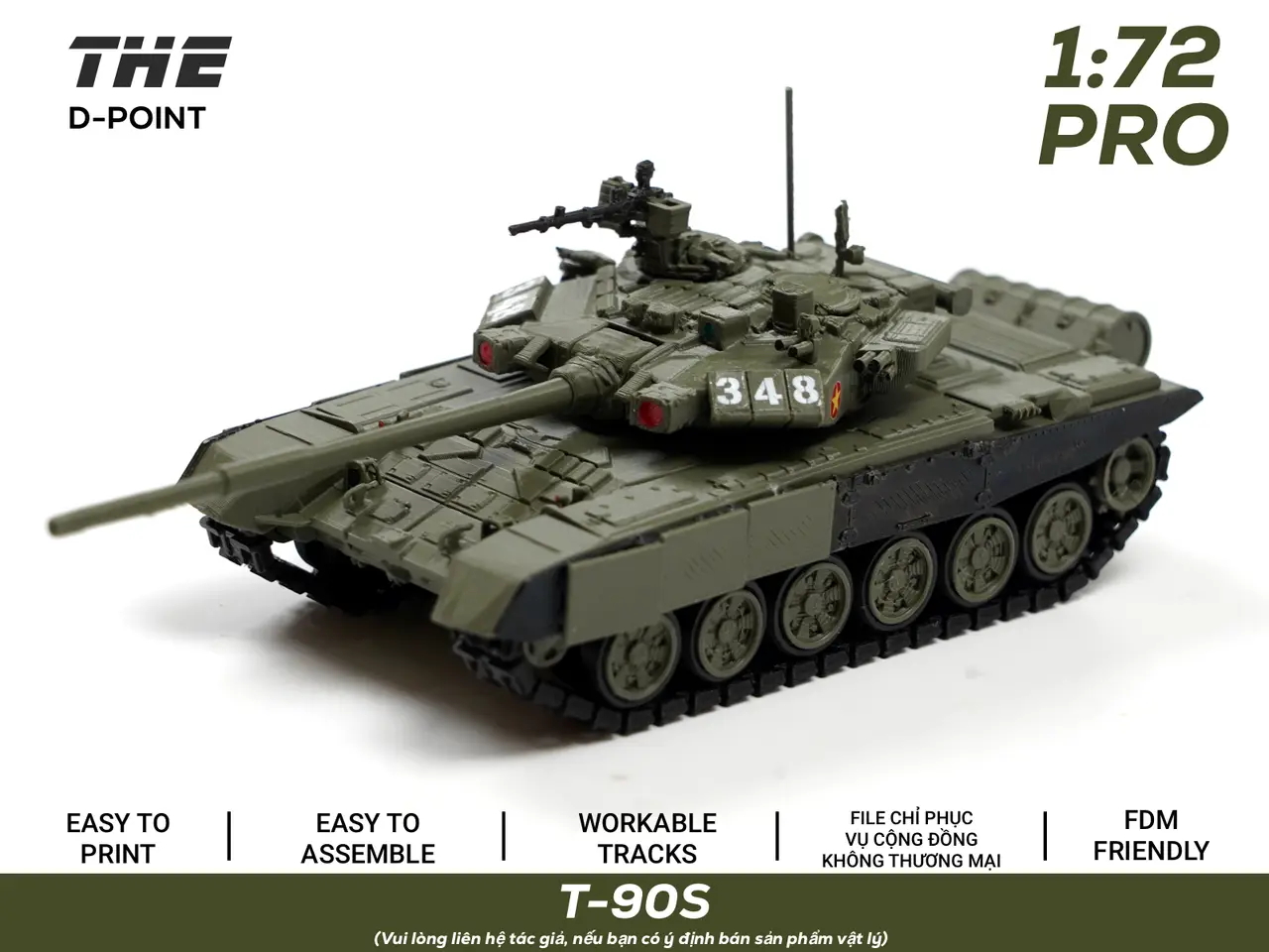 T-90S | 1:72 PRO Series | Workable Tracks — modelo 3D