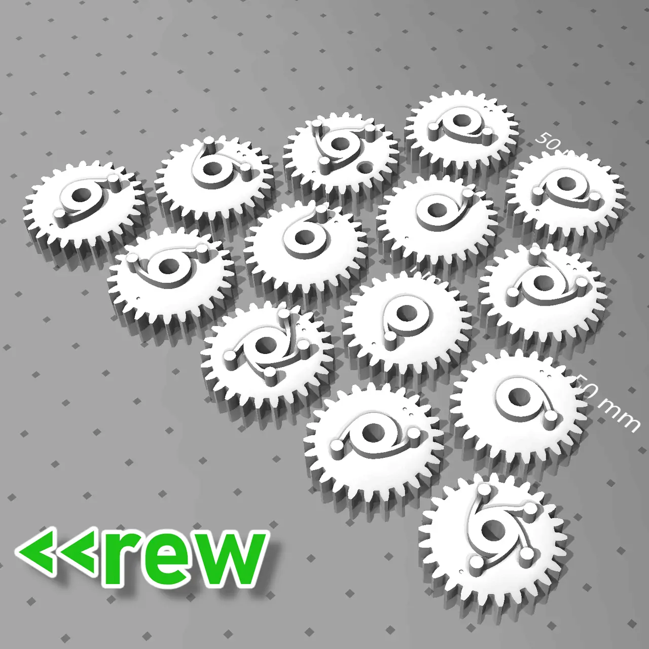 reverse gear set for Seven Segments — modelo 3D