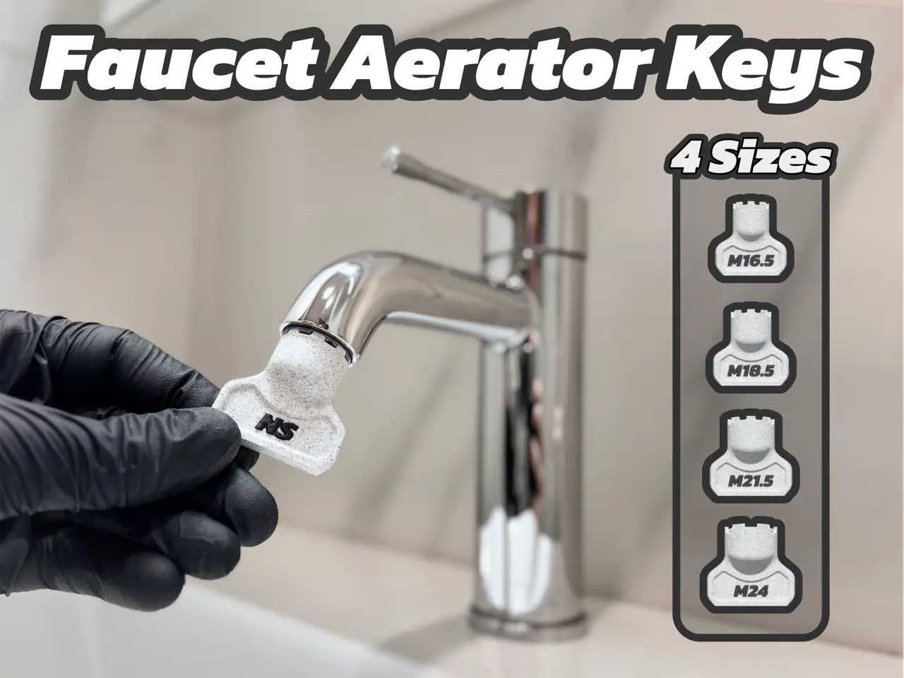 Aerator Key Set | 4 Sizes — modelo 3D