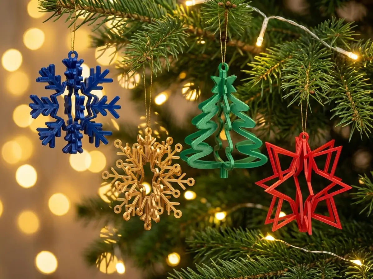 Flat to 3D Christmas Tree Ornaments — modelo 3D