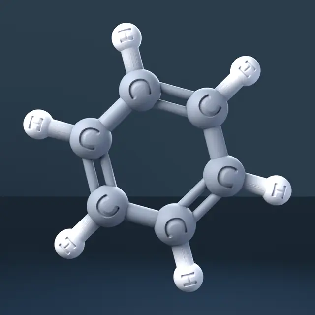 Benzene 3D Molecular Model — CAS 71-43-2 — modelo 3D