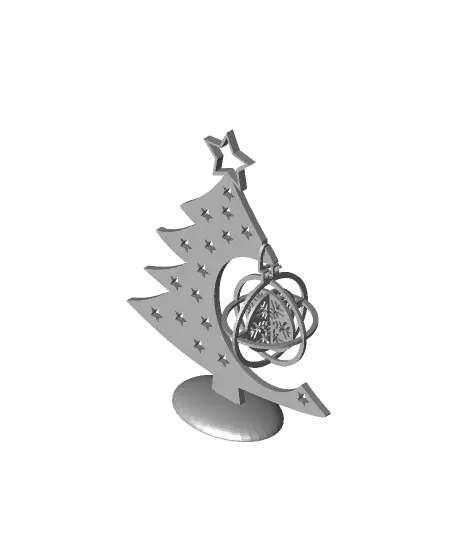 Snowflake Christmas bauble with rings — modelo 3D