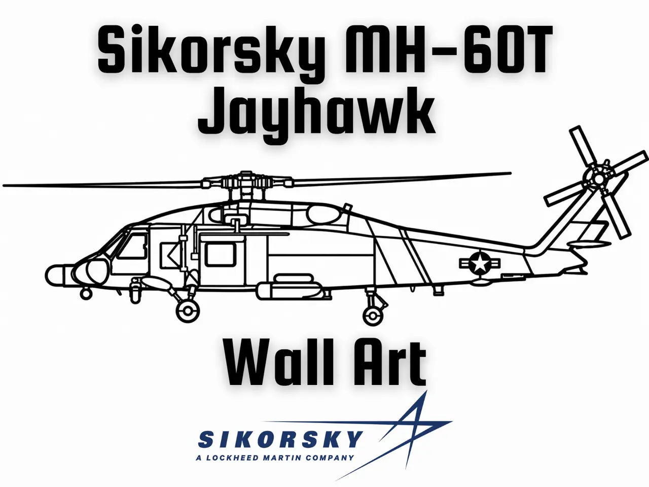 Sikorsky MH-60T Jayhawk Wall Art — modelo 3D