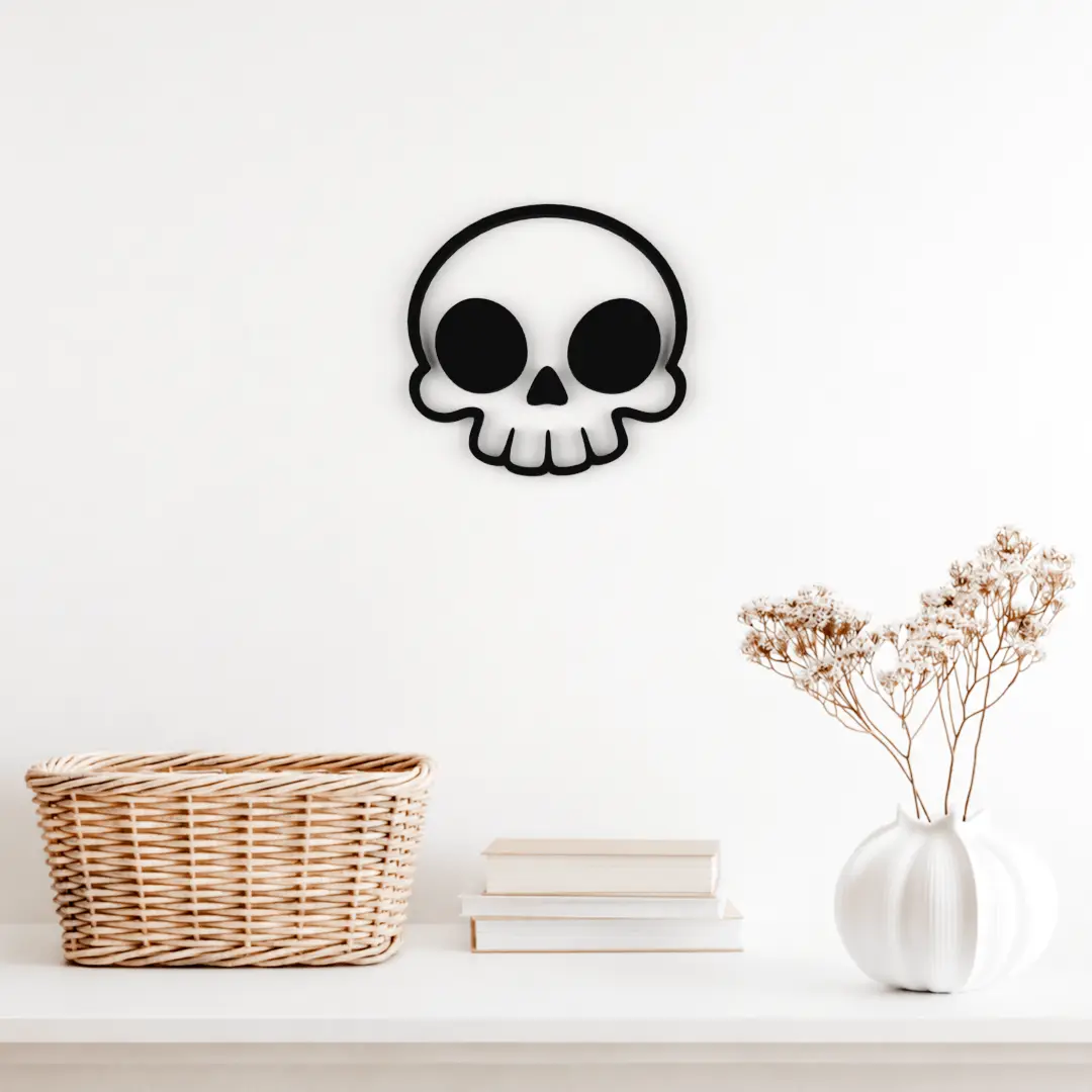💀 Stylized Skull Wall Decor – 3D Printable Model — modelo 3D
