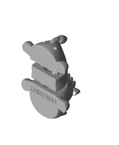 Flexi Wild Boar Laying Down Keychain (Single Color) — modelo 3D