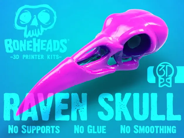 Boneheads: Raven - Skull Kit - PROMO - 3DKitbash.com — modelo 3D