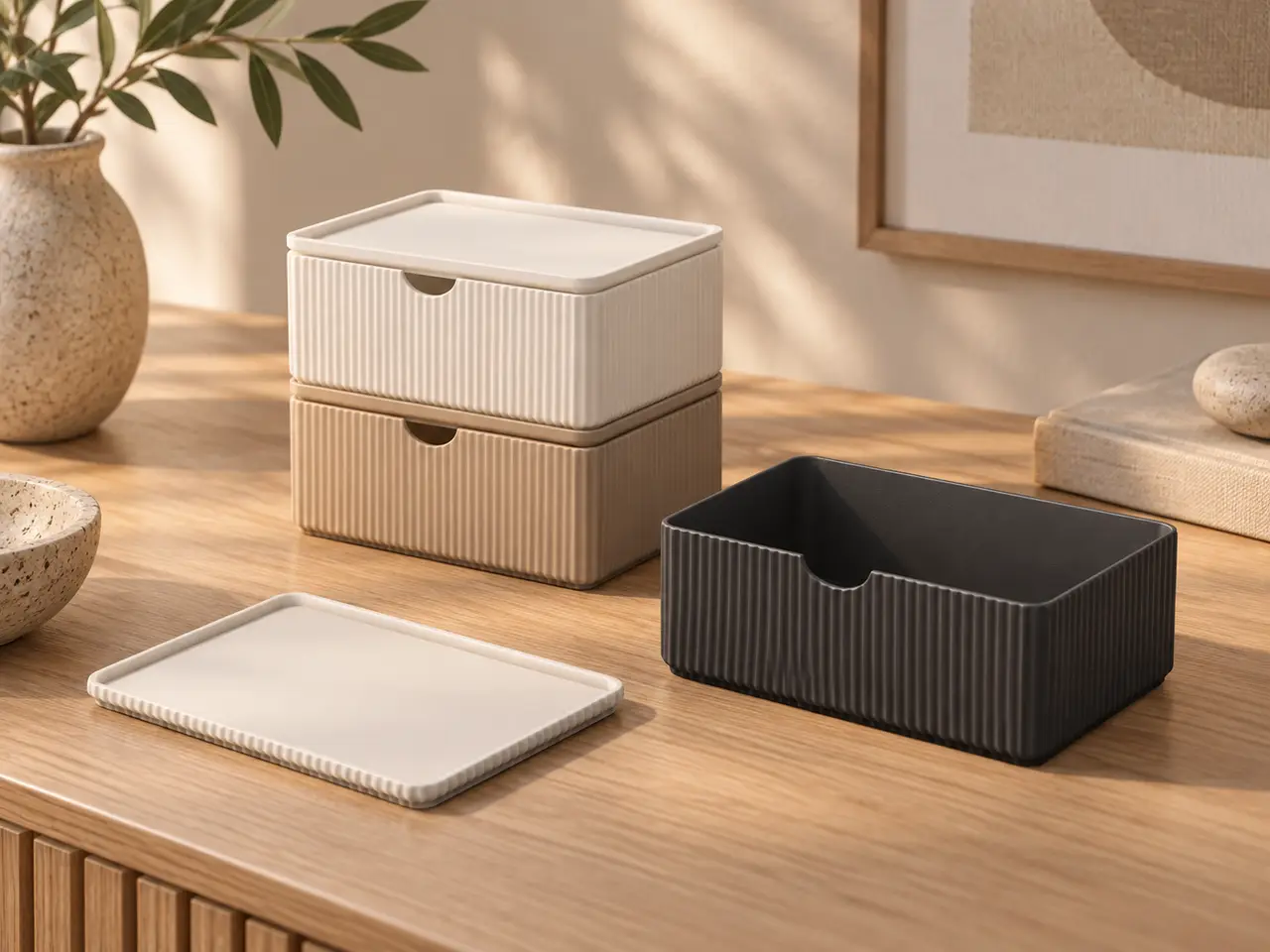 Japandi StackBox Modular Storage Box | No AMS — modelo 3D