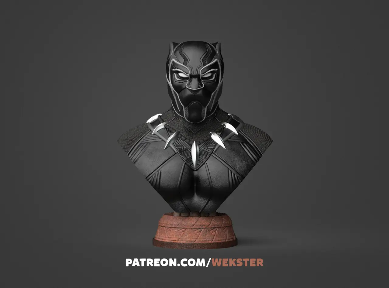 Black Panther bust — modelo 3D