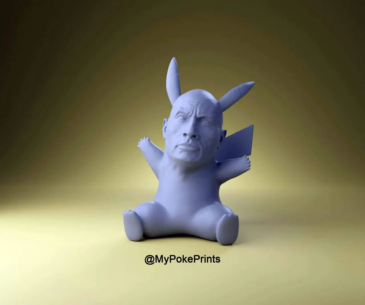 The Rock Pikachu Pokemon — modelo 3D