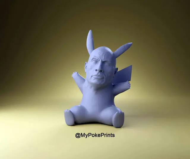 The Rock Pikachu Pokemon — modelo 3D