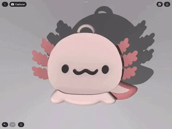free axolotl keychain — modelo 3D