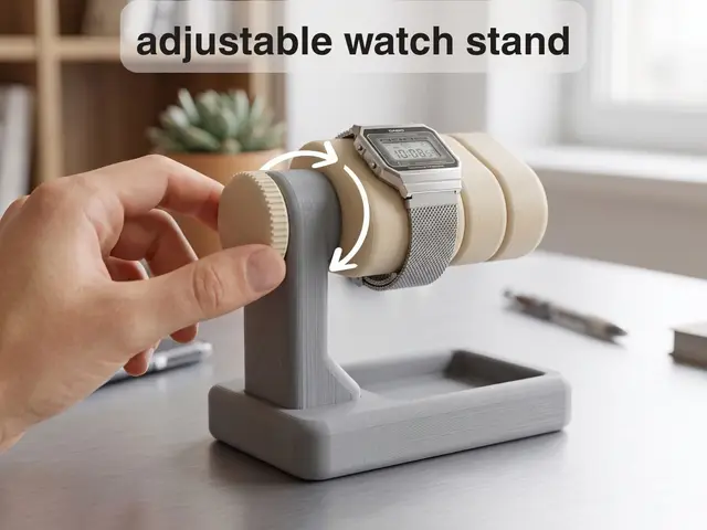 Adjustable Watch Stand/Holder [no supports/no AMS] — modelo 3D