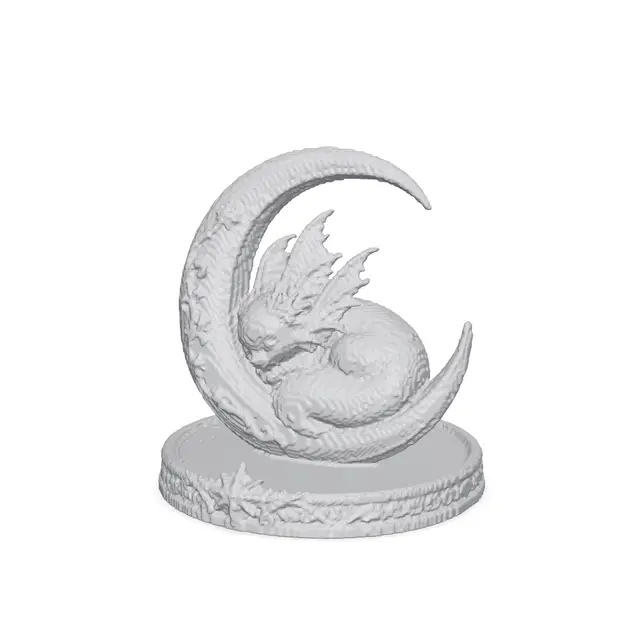 Dragon on Crescent Moon - SupaVoxel AI — modelo 3D