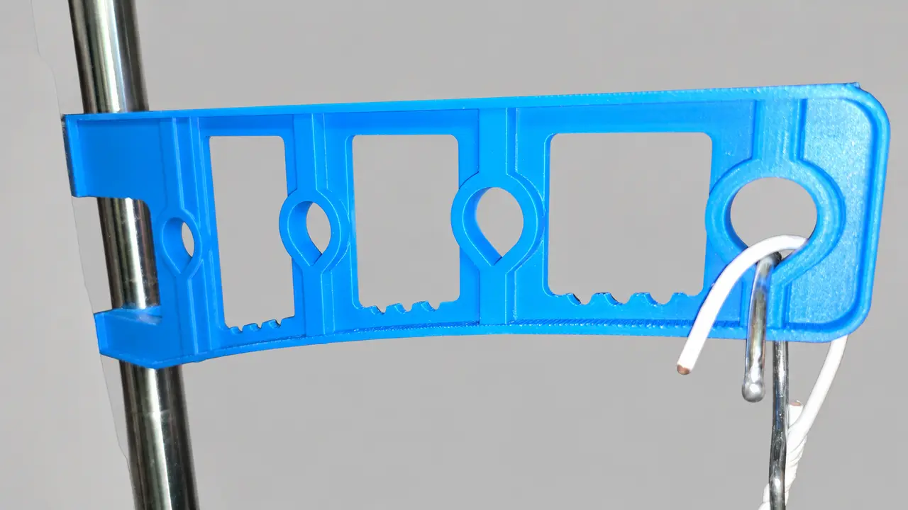Parametric Drying Rack Hanger Arm – 22.10 mm Snap-Fit — modelo 3D