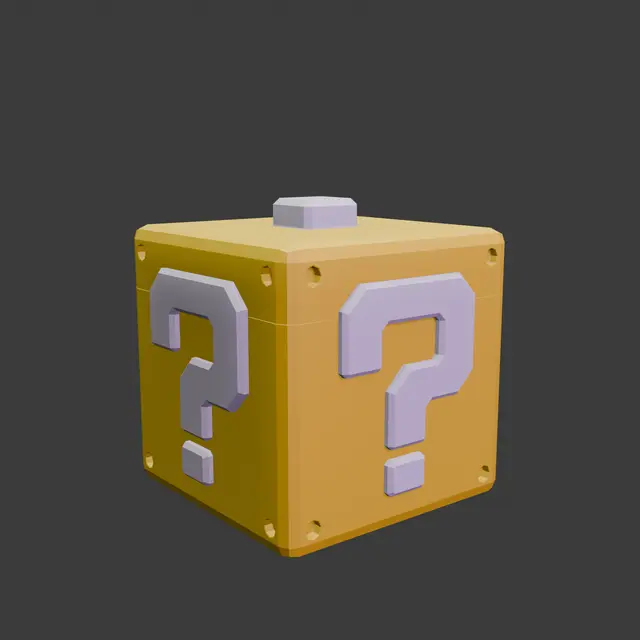 Super Mario Question Block – Functional Storage Box / Container (.3MF Optimized) — modelo 3D