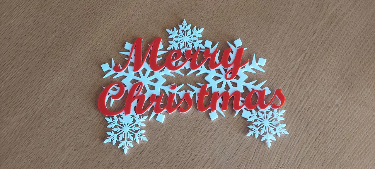 MERRY CHRISTMAS SNOWFLAKE SIGN — modelo 3D
