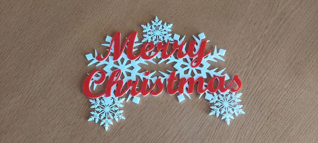 MERRY CHRISTMAS SNOWFLAKE SIGN — modelo 3D
