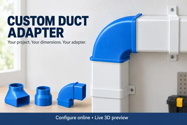 Parametric Duct Adapter Generator – Custom Elbows, Reducers & Transitions — modelo 3D