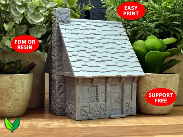 Dickens' Den – 28mm Medieval Fantasy House (3D Printable) — modelo 3D