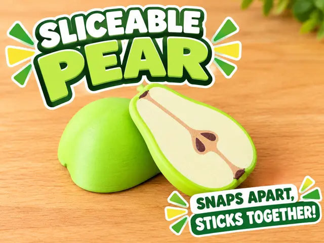 Sliceable magnetic pear toy — modelo 3D