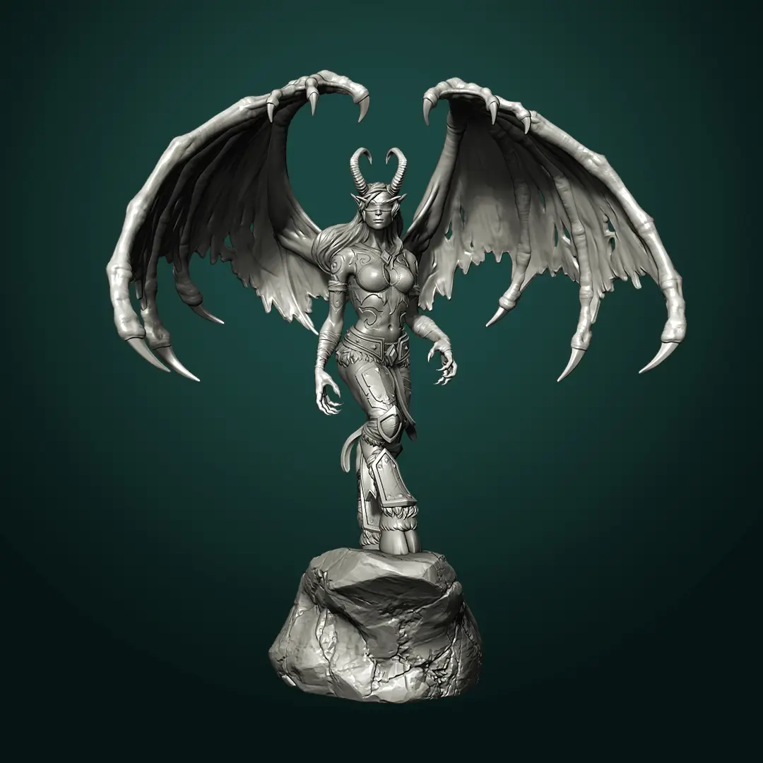 Demon Hunter pre-supported (World of Warcraft, fan art) FREE — modelo 3D