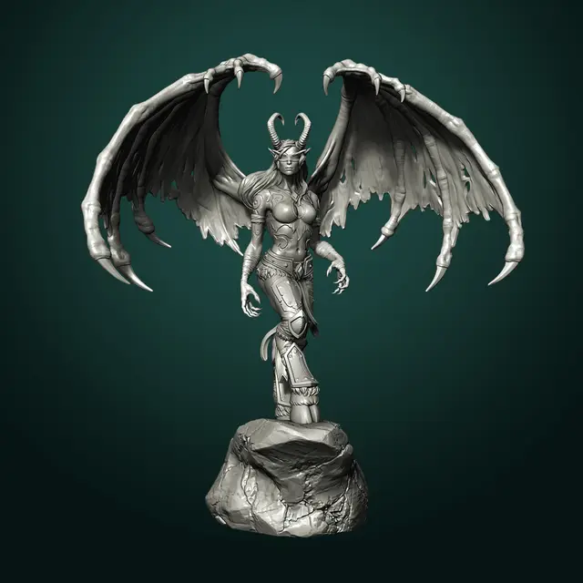 Demon Hunter pre-supported (World of Warcraft, fan art) FREE — modelo 3D