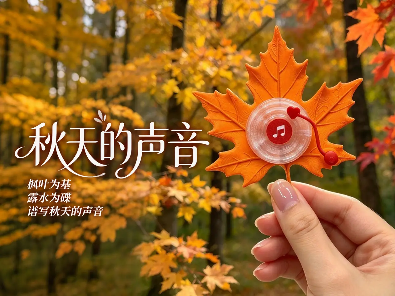 秋天的声音-枫叶-冰箱贴 — modelo 3D