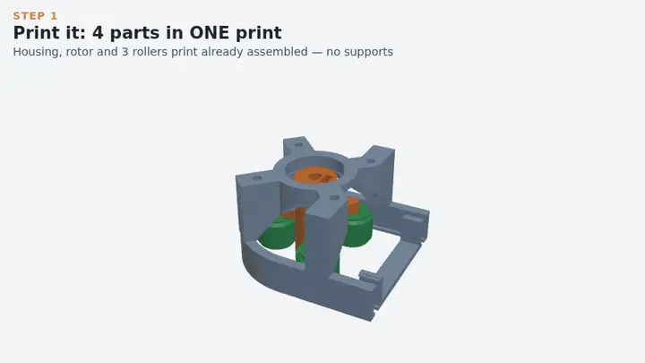 Peristaltic air pump adaptable to most hoses print in place — modelo 3D