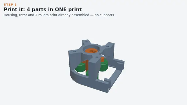 Peristaltic air pump adaptable to most hoses print in place — modelo 3D