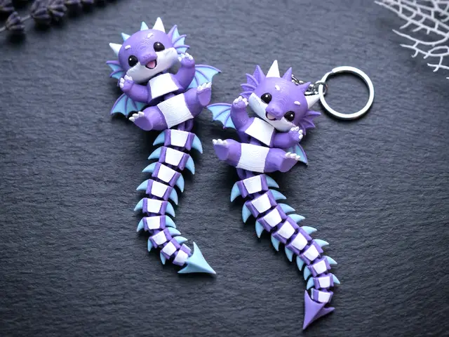 Cute Flexi Baby Dragon Toy / Keychain — modelo 3D