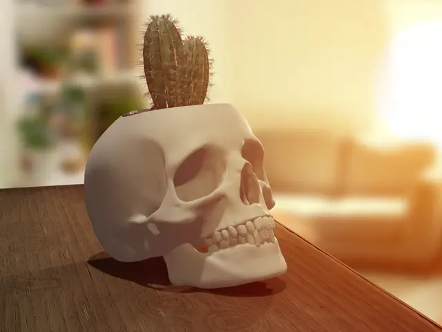 Realistic Skull Planter/Pen Holder — modelo 3D
