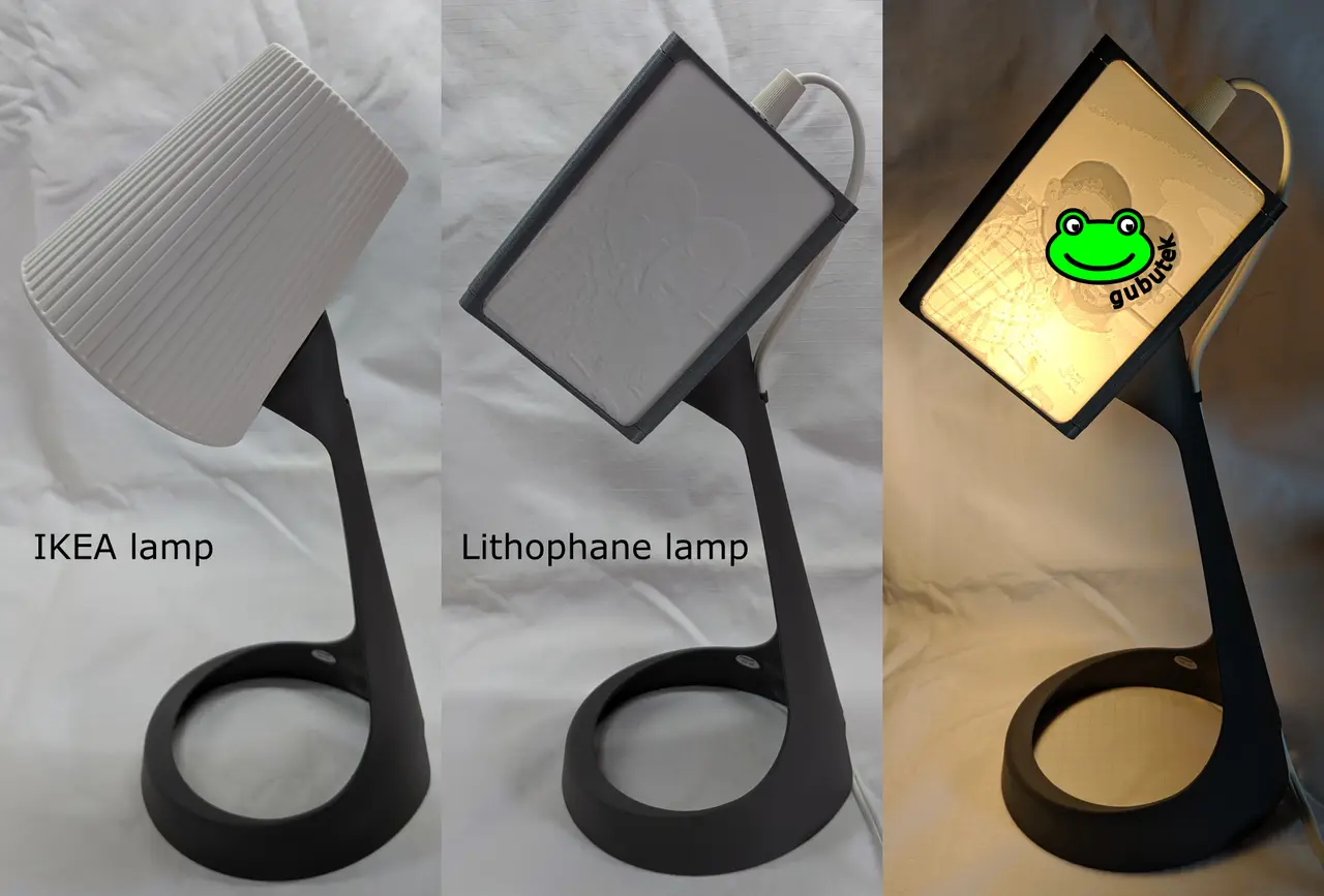 Lithophane lamp shade for IKEA SVALLET work lamp — modelo 3D