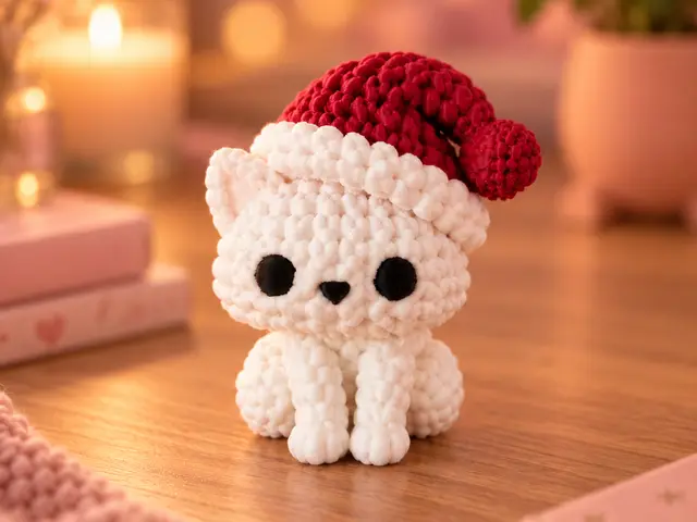 Knitted Christmas Cat - Cozy Holiday Decor — modelo 3D