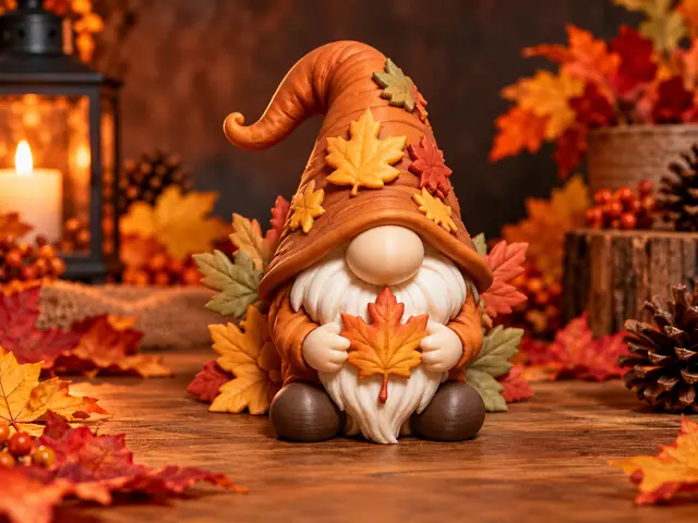 Herbstwichtel mit Ahornblättern — modelo 3D