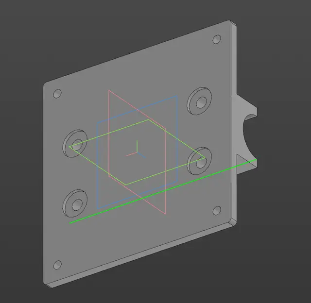 Monitor mount for a 25‑mm pipe VESA 100X100 — modelo 3D