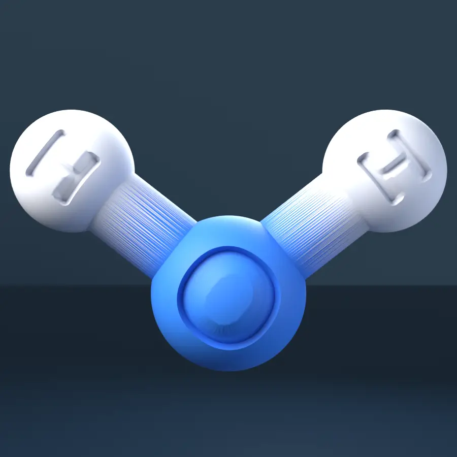 Water 3D Molecular Model — CAS 7732-18-5 — modelo 3D