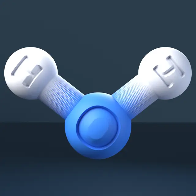 Water 3D Molecular Model — CAS 7732-18-5 — modelo 3D