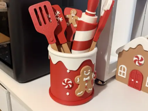 Christmas Gingerbread Utensil Pot No AMS Needed — modelo 3D
