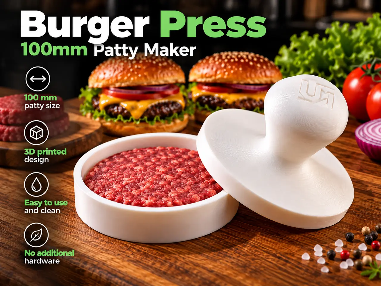 Burger Press – 100 mm Patty Maker — modelo 3D