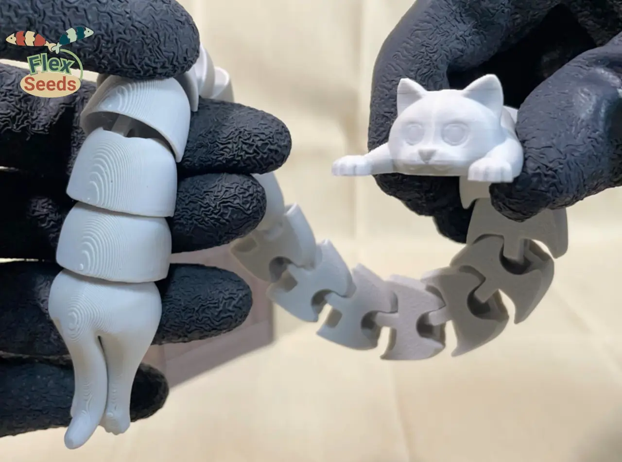 [Official Remix] Flexi Extra Size Cat (Print-in-place) — modelo 3D