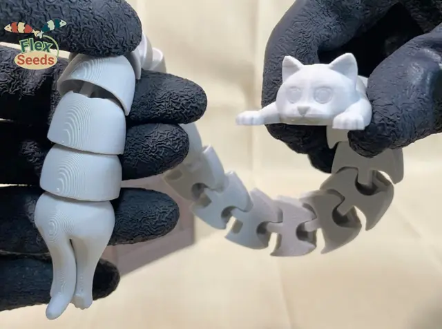 [Official Remix] Flexi Extra Size Cat (Print-in-place) — modelo 3D