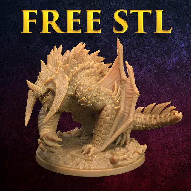 FREE Siege Wyvern STL| PRESUPPORTED | Dragon Trappers Lodge — modelo 3D