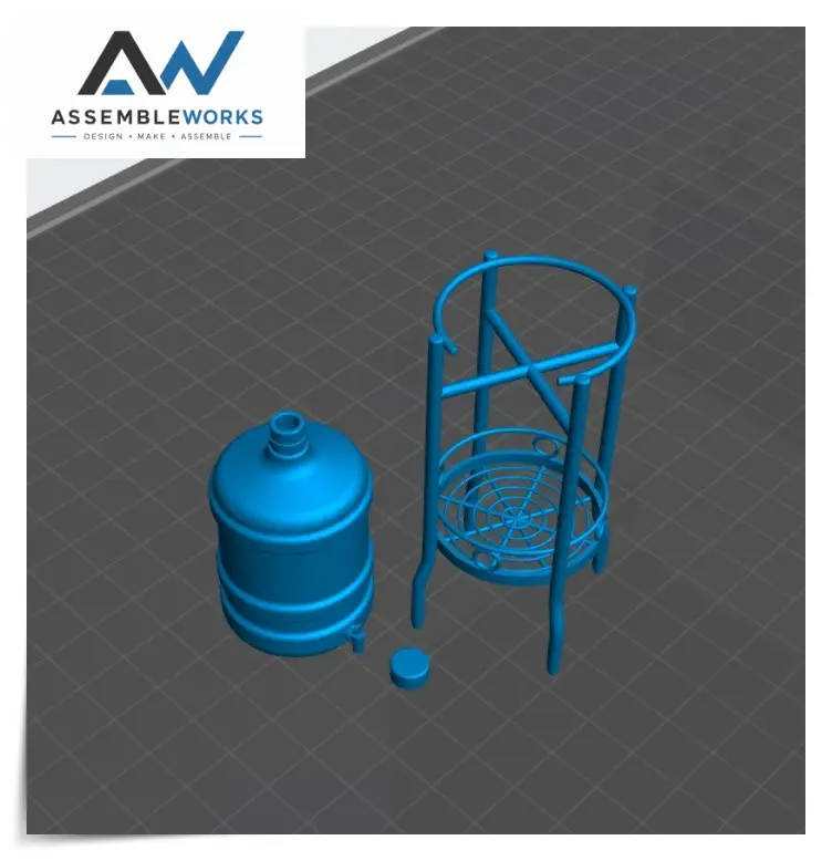 Miniature Water Jug & Stand – 1/12 Scale STL — modelo 3D