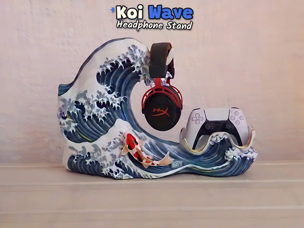 Koi Wave – Headphone Stand — modelo 3D