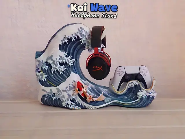 Koi Wave – Headphone Stand — modelo 3D